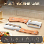 Multi-Functional Vegetable Peeler for Kitchen, 2026 New Stainless Steel Peeler with Wooden Handle and Bottle Opener, Kitchen Tool for Fruit Veggie Pumpkin, Gifts for Mom (1PC)