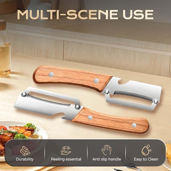 Multi-Functional Vegetable Peeler for Kitchen, 2026 Upgraded 2-in-1 2-in-1 Stainless Steel Fruit Peeler with Bottle Opener for Potatoes Carrots Cucumbers Kitchen Gadgets (1)