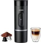 Portable Espresso Maker for Travel, Manual Espresso Machine Compatible with Capsules & Ground Coffee, 15 Bar Hand Pressure, Mini Coffee Maker for Camping Office