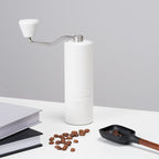 TIMEMORE Chestnut C3S Manual Coffee Grinder with CNC Stainless Steel Conical Burr Capacity 25g, Internal Adjustable Setting, Double Bearing Positioning for Travel, Camping, White