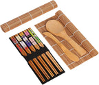 Zerodis Sushi Rolling Mat Kit Tool Gadget Sets Tools Effortless Rolling for Beginners and Family Cooking At Home or Restaurants Sushi Mat Kit Making Kitchen (Assorted Color)