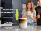 Zulay Kitchen Milk Frother Wand – High-Speed Handheld Frother with Upgraded Stand – Electric Foam Maker with Stainless Steel Whisk