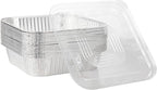 Waytiffer 20-Pack Disposable Aluminum Foil Tins - Heavy Duty Square Cake & Baking Pans with Plastic Dome Lids