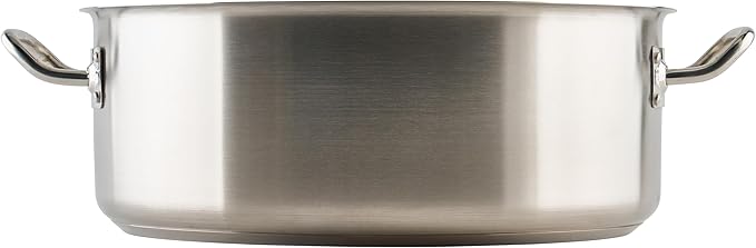 Winco Commercial-Grade Stainless Steel Brazier with Lid, 20 Quart