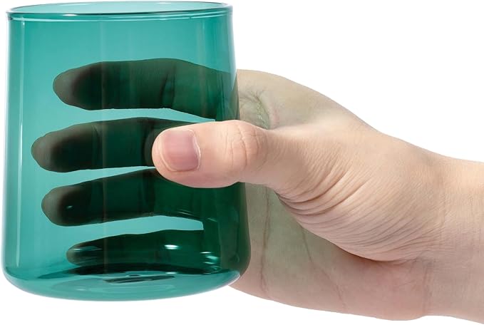 Emerald Green Glass Tumbler Set of 4 – 16.5 oz Borosilicate Drinkware – Durable, Lead-Free, Dishwasher Safe – Unique Colored Glasses for Any Drink