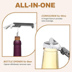 uxcell 2 Pcs Wine Opener, Bottle Opener Keychain, Durable Stainless Steel Waiter's Corkscrew, Compact All-In-One Home Bar Tool for Bar, Party, Wedding, Home, Travel, Black