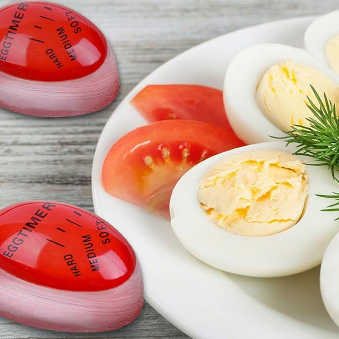 Lasubst Egg Timer for Boiling Eggs that Changes Color When Done, Classic Red
