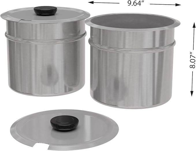 KoolMore Commercial Bain Marie Countertop Food Warmer, Soup Station, and Buffet Table Server with Two Serving Pots and Tap, Stainless-Steel Steamer with Auto Shut Off (CFW-4T), Silver