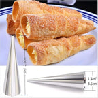 10 Pack Cream Horn Molds for Baking +10 Pack Cannoli Tubes Stainless Steel, 5 inch Large Size Cream Horn Mould and Cannoli Tubes for Baking Cream Horns, Brioche Rolls