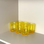 Set of 6 Hammered Style 15-ounce/430ml Acrylic Glasses Plastic Tumbler,BPA Free,Dishwasher Safe (Yellow)