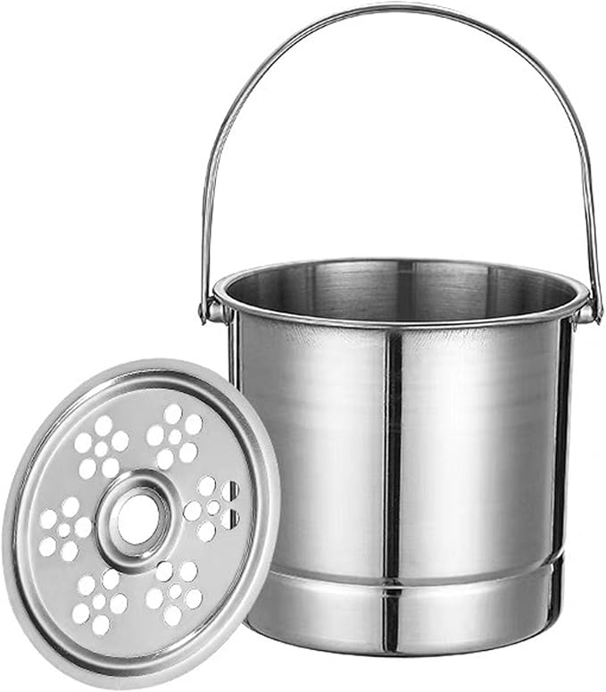 Ice Bucket Wine Cooler Bucket Stainless Steel Wine Chiller Handles Filter Plate Parties Gold (Original Color)