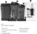 Promixx MiiXR X7 Personal Blender for Shakes and Smoothies - with Performance Nutrition Protein Mixer X-Blade and Shaker Bottle Agitator, Smoothie Blender/Maker, Highly Efficient (7 Piece Set)