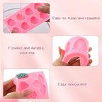 Pimoys 5 Pcs Strawberry Silicone Mold Strawberry Candle Molds Silicone Moulds for Wax Melt Cake Chocolate Mold Birthday Wedding Cake Decoration