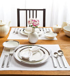 Solino Home Linen White Placemats Set of 6-100% Pure Linen Placemats 14 x 19 Inch for Fall, Autumn, Halloween, Thanksgiving, Christmas, Holiday - Fete