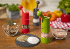 Kuhn Rikon Adjustable Ratchet Grinder with Ceramic Mechanism for Salt, Pepper and Spices, 8.5 x 2.25 inches, Red