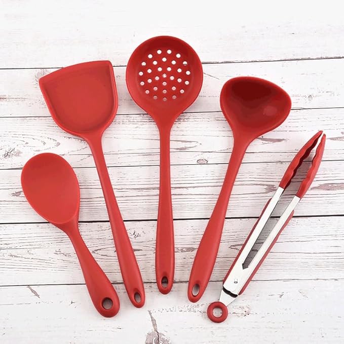 Kitchen Utensils Set Non-stick Kitchenware Cooking Tools Spoon Soup Ladle Spatula Shovel Accessories(E)