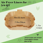 BYKITCHEN Square Air Fryer Paper Liner, 9 Inch Square Airfryer Disposable Liners, Air Fryer Accessories, Compatible with Corsori, Ninja, Gourmia and More(Set of 50)