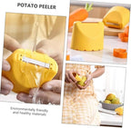 3Pcs Anti-splash Paring,Household Grater Planer Multi-Function Self-Stand Easy-Pouring Vegetable Slicer Storage Anti Splash Peeler Kitchen Peeling Tool (Yellow)