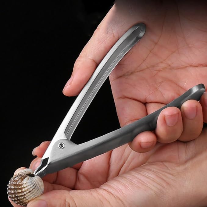 Hemoton Stainless Steel Clam Opener 5 Inch Seafood Tool with Ergonomic Handle for Easy Shellfish and Oyster Opening Kitchen Gadget