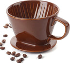 DOWAN Pour Over Coffee Dripper, Non Electric Pour Over Coffee Maker, Porcelain Slow Brewing Accessories for Home, Cafe, Restaurants, Easy Manual Brew Maker, Brown