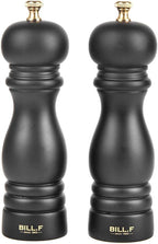 BILL.F Salt and Pepper Grinder Wooden Pepper Mill Grinder Salt Pepper Shakers Set of 2 with Adjustable Ceramic Rotor- 7 Inch