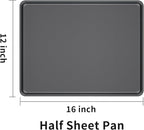 LISI 16" x 12" Half Sheet Pans (2 Pack), Heavy-Duty Nonstick Carbon Steel Baking Sheets for Oven, Cookie Sheet Tray, Roasting Pan, Kitchen Bakeware