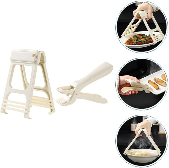 Non-slip Silicone Hot Bowl Clip and Pan Gripper Set, Heat-resistant Kitchen Insulation Lifters for Serving Hot Plates and Steam Dishes, 2pcs Tool for Cooking and Dining