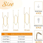 Bilillo 12 pcs Plate Hangers for The Wall, 6/8/10 Inch Invisible Decorative Wall Plate Hangers, Stainless Steel Plates Walls Hanger for Display Various Sizes with Hooks for Decorative
