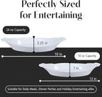 BIA Cordon Bleu Classic Bakeware Set, Oval Au Gratin Dishes - Set of 2 (24 oz & 10 oz), Microwave, Oven & Dishwasher Safe, Glossy White Porcelain for Baking & Serving - Great Gift for Home Chefs