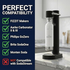 FIZZ IT Spärklí 1L Stainless Steel Carbonation Bottle 2-Pack – Reusable Sparkling Water Maker Accessory Dishwasher Safe Leakproof – Fits Aarke II & III, Philips & More – BPA-Free, Cup Holder Friendly