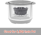 Webake 7 Inch Fluted Tube Pan Non-stick, Heavy Duty Carbon Steel Kugelhopf Cake Baking Mold for 6QT 8QT Insta Pot