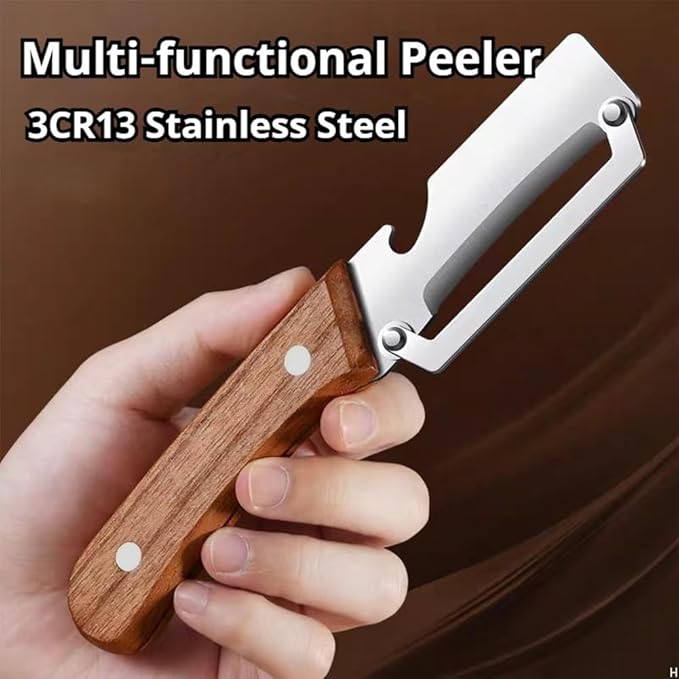 Thickened blade Multifunctional Vegetable Peeler, Multi-Functional Vegetable Peeler for Kitchen, 2-In-1 Stainless Steel Kitchen Tool, for Fruit Veggie, Includes Bottle Opener (3PCS)