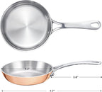 Mini Sauce Pan, Tri-Ply Stainless Steel Pot with Stay-Cool Handle Heating Sauce Gravy & Oil (4 Inch/0.12Quart) - Copper