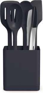 bella 6-Piece Modular Tool Set, Silicone, Turner, Spoon, Slotted Spoon, Spatula, Tongs, Crock with removable divider, Non-toxic*, Food-grade, Heat safe to 425°F, Dishwasher Safe, Oatmilk