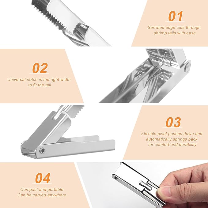 Crawfish Peeler Tool, Portable Stainless Steel Crawfish Tail Remover Tool, Crawfish Accessories for Easy Shelling, Fast Sheller Tool for Clean Hands, Best Kitchen Gadget for Seafood Lovers (3)