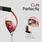 GOBETTER 2 Pcs Wine Foil Cutter Magnetic Design, 4 Stainless Blades Foil Remover Wine Bottles Opener Accessory, Removes Foil Top Effortlessly for Wine Lovers, Black