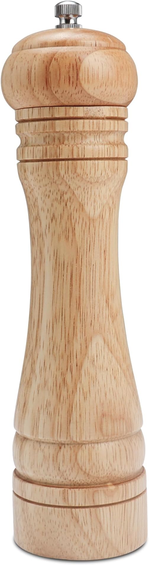 Gulex® Wood Pepper Grinder Pepper Mill,Adjustable Coarseness 8 Inch Wooden Peppermill, Ceramic Grinding Mechanism Salt Mill Refillable (1 pack) (Light-1PC)