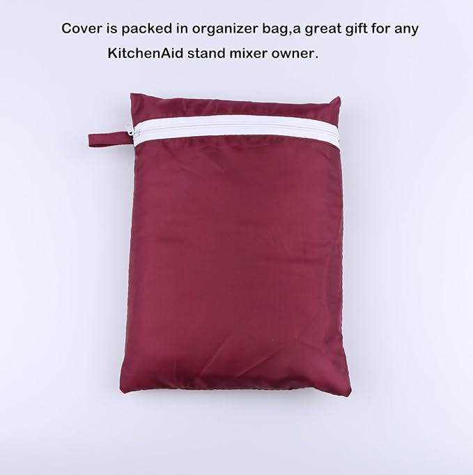 Evermarket Stand Mixer Dust Proof Cover with Pocket and Organizer Bag for Kitchenaid,Sunbeam,Cuisinart,Hamilton Mixer (Red)