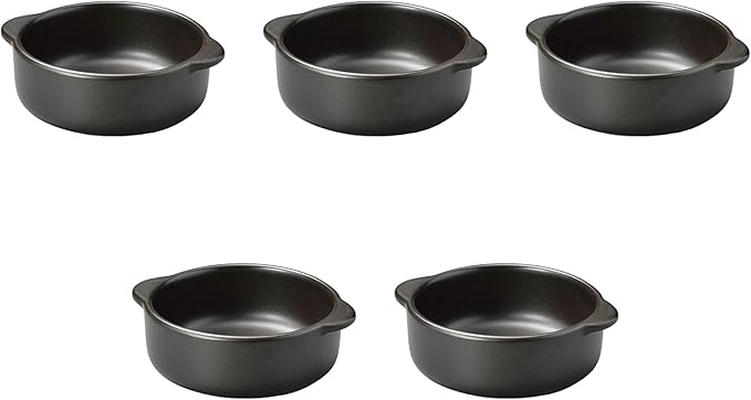 Set of 5, Brown Round Au Gratin [6.0 x φ5.0 x 2.0 inches (15.2 x 12.8 x 5 cm)] | Au Gratin Dish, Ceramic, Banko Ware, Direct Fire, Setomonohonpo