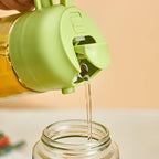 2-in-1 Oil Sprayer and Dispenser for Kitchen- 2 x 16 oz Pack, Never Drip Design, Precise Oil Control for Air Fryer, Roasting, Grilling, Barbecue and Salad. (Black, Green)