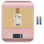 Digital Shipping Scale,Stainless Steel Panel, Accurate Portable Postal Scale for Packages, Small Business,Kitchen, Food, Handmade, Liquids, and Boutique (Rose Gold Battery(5kg/1g))