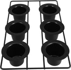 Nonstick Carbon Steel Muffin Baking Set 6-cup Thickened Black Coating Popover and Cupcake Pan Oven Bakeware for Home Baking