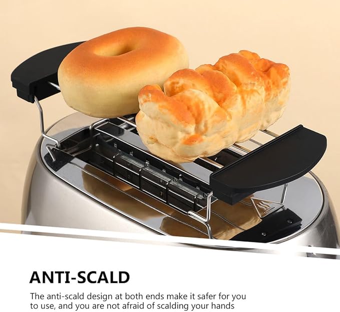 OSALADI 2Pcs Toaster Warming Rack and Stainless Steel Bread Slice Holder for Kitchen Sandwich Toast Oven Use