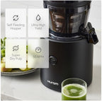 Hurom H320 Slow Juicer | Ultra Low Pulp | Hands-Free | Hopper Fits Whole Produce | Quiet Motor | BPA Free | Easy Assembly | Cold Press Masticating Juicer (Black Slow Juicer)