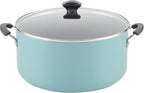 Farberware Cookware Nonstick Stockpot with Lid, 10.5 Quart, Aqua
