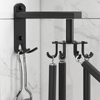 FRCOLOR Rotatable 8-Claw Kitchen Utensil Hooks Black Thickened Space Aluminum Alloy Swivel Wall Mount Organizer for Hanging Cooking Tools and Measuring Cups