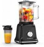 Professional Blender For Smoothies, 58 Oz Glass Jar, Glass Blender Including Puree & Crush Ice Functions, 750 Watts (Black)