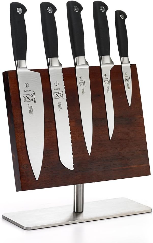Mercer Culinary Genesis 6-Piece Magnetic Board Knife Set, 11 3/8 x 9, 11 1/2 inch high, Stainless Steel