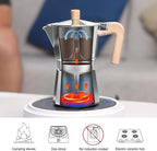 Sivaphe Aluminum Moka Pot 12 Espresso Cups, Percolator Espresso and Coffee Maker, Portable Stovetop Italian and Cuban Café Brewer for Home and Camping Sliver