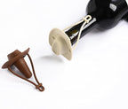 Silicone Wine Stopper Cute Wine Accessories Reusable Sealing plug Fun Cowboy Hat bottle Seals keep wine fresh Gifts for Wine Collector replacement Corks (Brown+White)